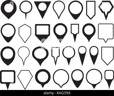 Set of different pointers isolated on white Stock Vector