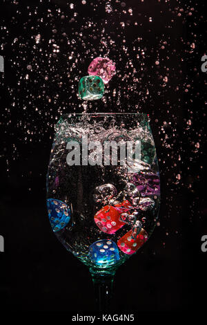 splashes of colour in glass Stock Photo