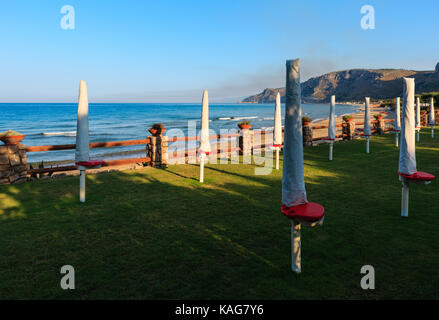 Morning shadows on beautiful resting place near Tyrrhenian sea beach.  (Gaeta, Latina, Italy) Stock Photo