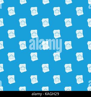 House blueprint pattern seamless blue Stock Vector