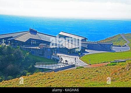 The Grand Site of France space at the summit of Puy de Dome volcano, Regional Park of Auvergne volcanoes, France Stock Photo