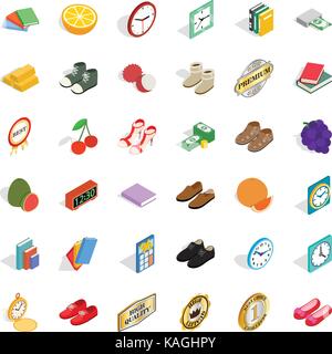 Skill icons set, isometric style Stock Vector
