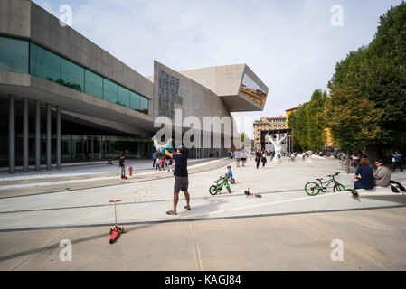 Rome. Italy. MAXXI National Museum of 21st Century Arts (Museo nazionale delle arti del XXI secolo), designed by Zaha Hadid, opened 2010. Stock Photo