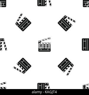 Clapperboard pattern seamless black Stock Vector