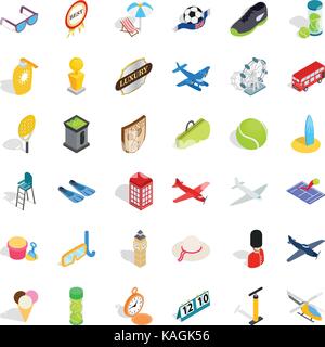 Helicopter icons set, isometric style Stock Vector