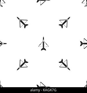 Military aircraft pattern seamless black Stock Vector