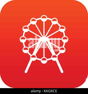 Singapore Flyer, tallest wheel in the world icon digital red Stock Vector