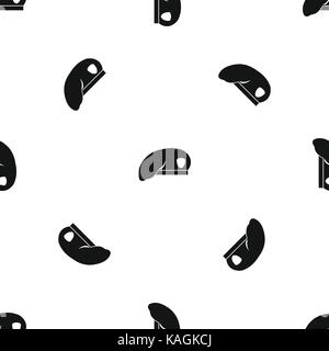 Military beret pattern seamless black Stock Vector