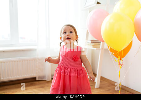 happy baby girl on birthday party at home Stock Photo - Alamy