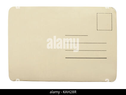 old postcard isolated on white background Stock Photo