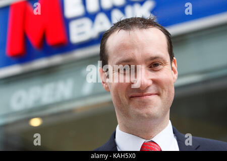 Craig Donaldson, Chief Executive Officer, pose for a photograph as the first branch of Metro Bank opens in Holborn. London. 29.07.2010. Stock Photo