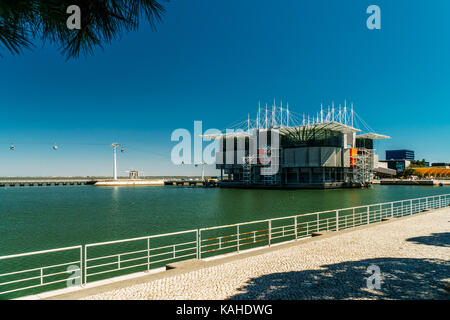 LISBON, PORTUGAL - AUGUST 10, 2017: The Lisbon Oceanarium is located in the Parque das Nacoes, which was the exhibition grounds for the 1998 Expositio Stock Photo