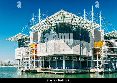 LISBON, PORTUGAL - AUGUST 10, 2017: The Lisbon Oceanarium is located in the Parque das Nacoes, which was the exhibition grounds for the 1998 Expositio Stock Photo