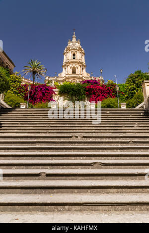 Cathedral Duomo di San Giorgio, Baroque, Modica, Monti Iblei, Val di Noto, UNESCO World Heritage Site, Provincia di Ragusa Stock Photo