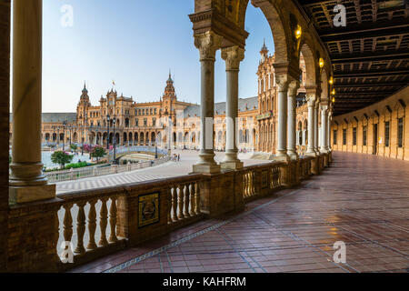 Arcade, Plaza de España, Seville, Andalusia, Spain Stock Photo