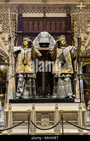 Tomb of Christopher Columbus, Cristoforo Colombo, Cristóbal Colón, Cathedral of Santa María de la Sede Stock Photo