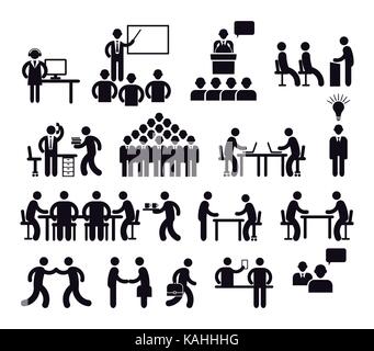 Workplace concept, pictogram illustration Stock Vector
