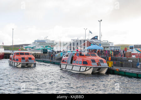 tourists from cruise ship in Lerwick, Shetland, Scotland, UK Stock Photo