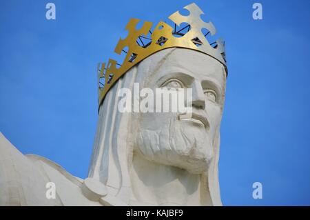 The crowned statue of Christ in Swiebodzin (2010), claimed to be the world's tallest statue of Jesus. Poland, Lubusz Voivodeship. Stock Photo