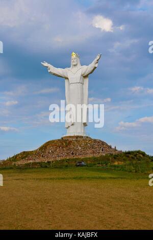 The crowned statue of Christ in Swiebodzin (2010), claimed to be the world's tallest statue of Jesus. Poland, Lubusz Voivodeship. Stock Photo