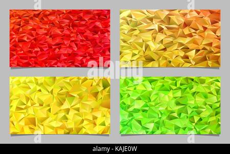 Abstract geometrical tiled triangle pattern mosaic card background set - gradient mosaic vector graphic elements Stock Vector