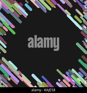 Abstract chaotic rounded diagonal stripe background pattern - trendy vector graphic design on black background Stock Vector