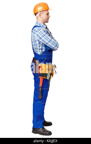 Builder clothes, worker uniform on wooden background, flat lay Stock ...