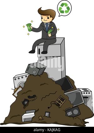 Electronic waste icon. Cartoon of electronic waste vector icon for web ...