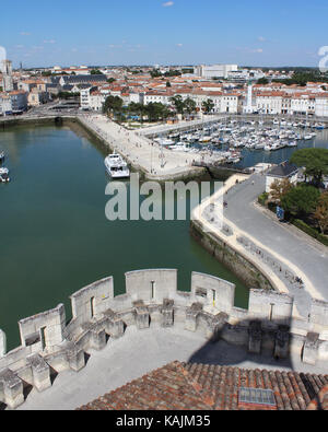 LA ROCHELLE, FRANCE, JULY 17 2017: View of the old port from St.Nicholas Tower in La Rochelle. A historically rich city on the Atlantic Coast Stock Photo