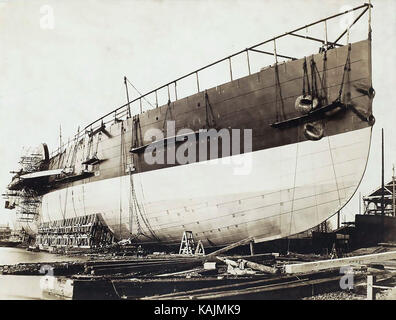 THE GREAT EASTERN ship designed by Brunel under construction in 1857. Photo: Robert Howlett Stock Photo