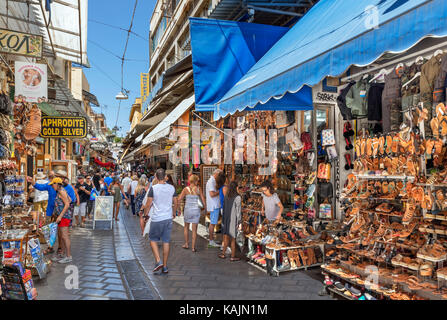 Monastiraki Flea Market. Shops and stalls on Ifestou Street, Monastiraki, Athens, Greece Stock Photo