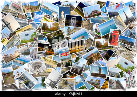 Collage of world travel images with various destinations in various countries Stock Photo