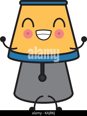 Desk light lamp cute kawaii cartoon cute kawaii cartoon Stock Vector
