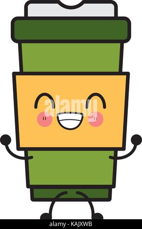 Coffee to go kawaii cute cartoon Stock Vector Image & Art - Alamy