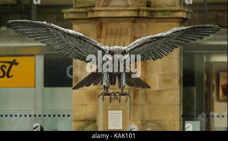 Allen the peregrine sheffield #IKEA artwork . Ikea Builds a Giant Falcon Out of Allen Keys to Mark Store Opening Stock Photo