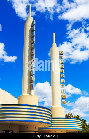 Art Deco cinema at Celebration town, Orlando< Florida, USA Stock Photo