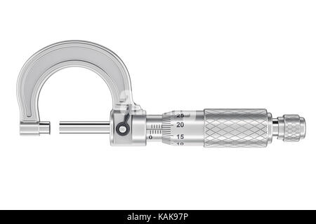 Micrometer screw gauge. 3D rendering isolated on white background Stock ...