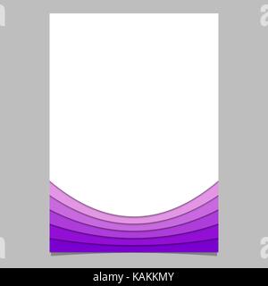 Document template from purple curved layers - vector brochure graphic with 3d shadow effect Stock Vector