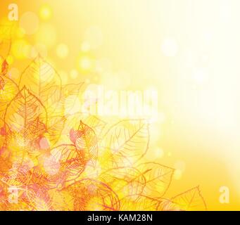 Thanksgiving. Background, greeting card with stylized autumn leaves Stock Vector