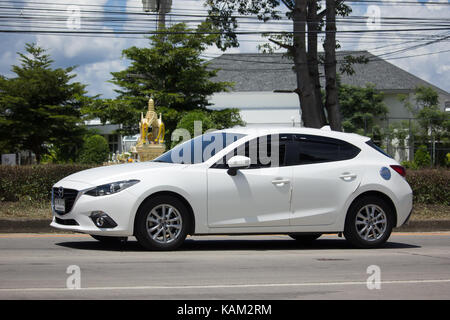 CHIANG MAI, THAILAND -SEPTEMBER 14 2017: Private car, Mazda3. Photo at road no.121 about 8 km from downtown Chiangmai, thailand. Stock Photo