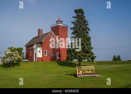 The Two Harbors Light is the oldest operating lighthouse in the US state of Minnesota. Stock Photo