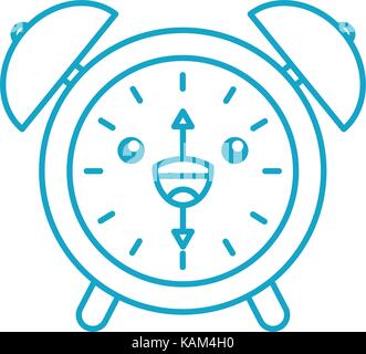 kawaii alarm clock time alert bell hour cartoon Stock Vector