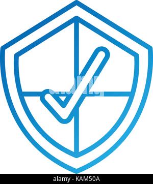 shield with checkmark protection secure symbol for download Stock Vector