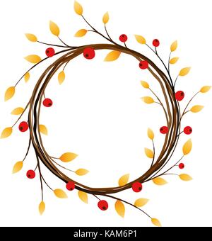 Autumn wreath on white background. eps 10 Stock Vector