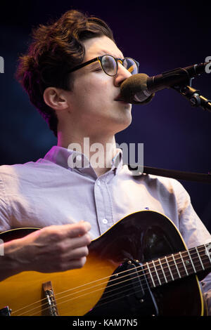 The British singer-songwriter and musician Dan Croll performs a live concert at the Norwegian music festival Bergenfest 2013. Norway, 13/06 2013. Stock Photo