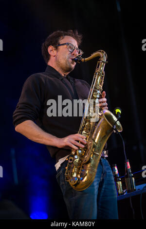 Destroyer, the Canadian indie rock band, performs a live concert at the Norwegian music festival Piknik i Parken 2016 in Oslo. Norway, 26/06 2016. Stock Photo