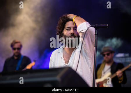 Destroyer, the Canadian indie rock band, performs a live concert at the Norwegian music festival Piknik i Parken 2016 in Oslo. Here singer and songwriter Dan Bejar is seen live on stage. Norway, 26/06 2016. Stock Photo