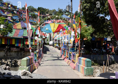 Entrance to the Rainbow Village in Semerang, Indonesia Stock Photo