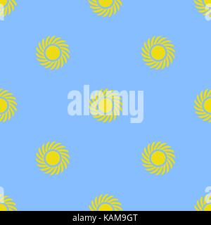 Yellow Sun Seamless Pattern Stock Vector