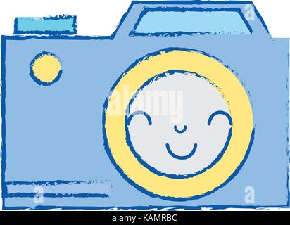 kawaii cute happy digital camera Stock Vector